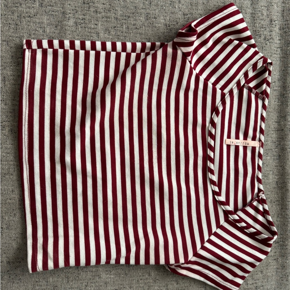 Striped Red and White Crop Top